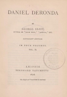 Daniel Deronda by George Eliot […] Vol. II