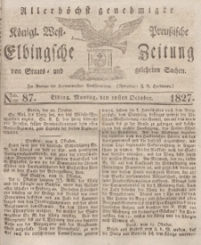 Elbingsche Zeitung, No. 87 Montag, 29 Oktober 1827