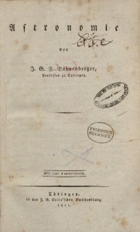 Astronomie von J.G.F. Bohnenberger […]