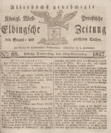 Elbingsche Zeitung, No. 88 Donnerstag, 1 November 1827