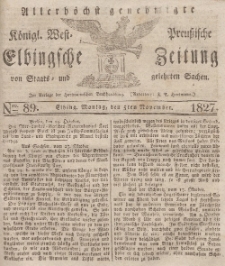 Elbingsche Zeitung, No. 89 Montag, 5 November 1827