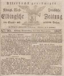 Elbingsche Zeitung, No. 90 Donnerstag, 8 November 1827