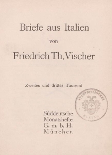 Briefe von Italien von Friedrich Th. Vischer
