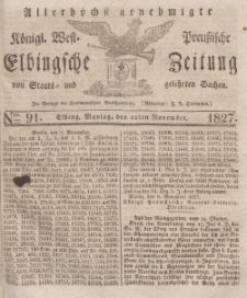 Elbingsche Zeitung, No. 91 Montag, 12 November 1827