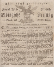 Elbingsche Zeitung, No. 93 Montag, 19 November 1827