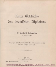 Kurze Geschichte des lateinischen Alphabets