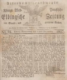 Elbingsche Zeitung, No. 94 Donnerstag, 22 November 1827