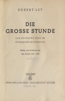Die grosse Stunde