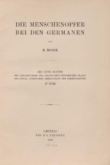 Die Menschenopfer bei den Germanen