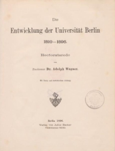 Die Entwicklung der Universität Berlin 1810-1896