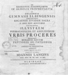 Actus encaeniorum Gymnasii Elbingensis auctoritate publica ...
