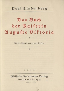 Das Buch der Kaiserin Auguste Viktoria