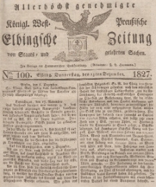 Elbingsche Zeitung, No. 100 Donnerstag, 13 Dezember 1827