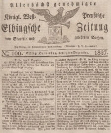 Elbingsche Zeitung, No. 100 Donnerstag, 13 Dezember 1827