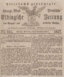 Elbingsche Zeitung, No. 105 Montag, 31 Dezember 1827