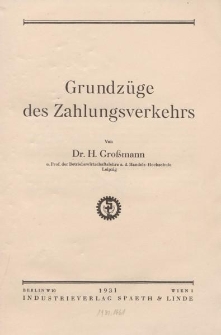 Grundzüge des Zahlungverkehrs