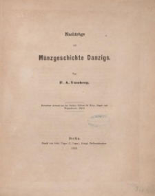 Nachträge zur Münzgeschichte Danzigs […]