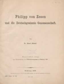 Philipp von Zesen und die Deutschgesinnte Genossenschaft