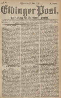 Elbinger Post, Nr.63 Mittwoch 15 März 1876, 3 Jh