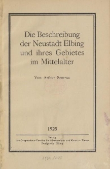 Die Beschreibung der Neustadt Elbing und ihres Gebietes im Mittelalter