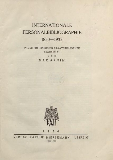 Internationale Personalbibliographie 1850-1935