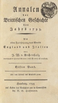 Annalen der Britischen Geschichte des Jahrs 1793 […] Elifter Band