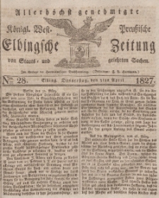 Elbingsche Zeitung, No. 28 Donnerstag, 5 April 1827