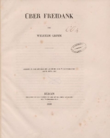 &Uuml;ber Freidank