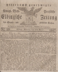 Elbingsche Zeitung, No. 29 Montag, 9 April 1827