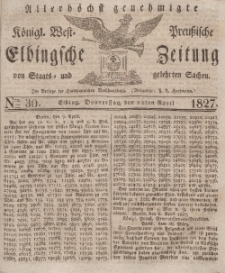 Elbingsche Zeitung, No. 30 Donnerstag, 12 April 1827
