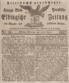 Elbingsche Zeitung, No. 31 Montag, 16 April 1827