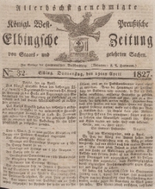 Elbingsche Zeitung, No. 32 Donnerstag, 19 April 1827