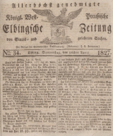 Elbingsche Zeitung, No. 34 Donnerstag, 26 April 1827