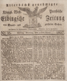 Elbingsche Zeitung, No. 35 Montag, 30 April 1827