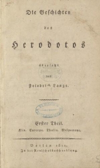 Die Geschichte des Herodotos übersetzt von Friedrich Lange […]