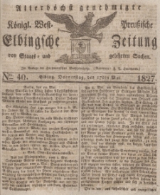 Elbingsche Zeitung, No. 40 Donnerstag, 17 Mai 1827