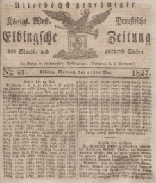 Elbingsche Zeitung, No. 41 Montag, 21 Mai 1827