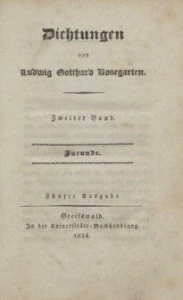 Dichtungen von Ludwig Gotthard Kosegarten. Zweiter Band. Jucunde