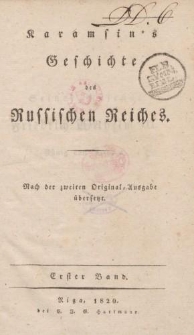 Karamsin’s Geschichte des Russischen Reiches […] Erster Band