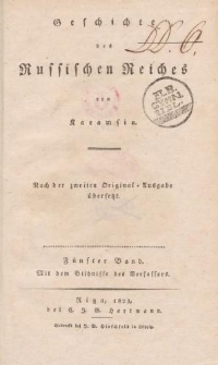Karamsin’s Geschichte des Russischen Reiches […] Fünfter Band