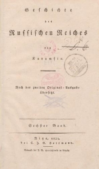 Karamsin’s Geschichte des Russischen Reiches […] Sechster Band