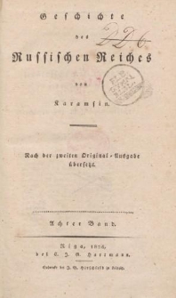 Karamsin’s Geschichte des Russischen Reiches […] Achter Band