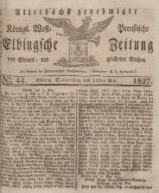Elbingsche Zeitung, No. 44 Donnerstag, 31 Mai 1827
