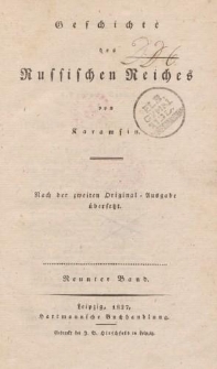 Karamsin’s Geschichte des Russischen Reiches […] Neunter Band