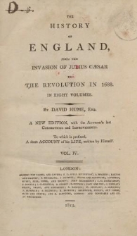 The History of England, from the invasion of Julius Caesar to the revolution in 1688 […] Vol.IV