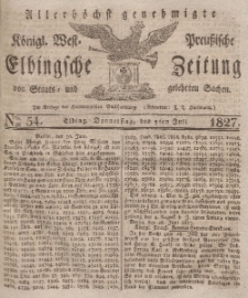Elbingsche Zeitung, No. 54 Donnerstag, 5 Juli 1827