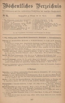 Wöchentliches Verzeichnis der erschienenen und der vorbereiteten Neuigkeiten des deutschen Buchhandels. No.16