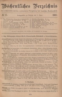Wöchentliches Verzeichnis der erschienenen und der vorbereiteten Neuigkeiten des deutschen Buchhandels. No.23