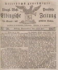 Elbingsche Zeitung, No. 58 Donnerstag, 19 Juli 1827