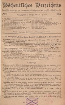 Wöchentliches Verzeichnis der erschienenen und der vorbereiteten Neuigkeiten des deutschen Buchhandels. No.2